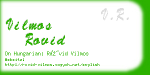 vilmos rovid business card